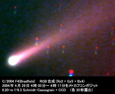 [ブラッドフィールド彗星のRGBカラー画像]
