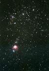 オリオン座の三つ星とM42の写真