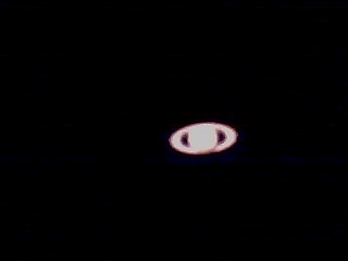 [自作ビデオカメラで撮影した土星の画像]